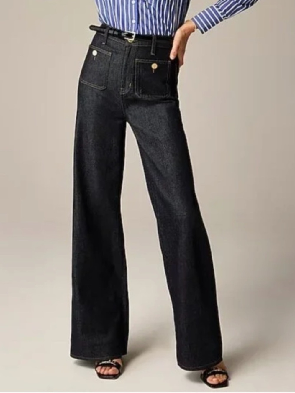 J.Crew Women 34 Dark Rinse Wash High Rise Sailor ‘96 Denim Trouser Jeans NWT